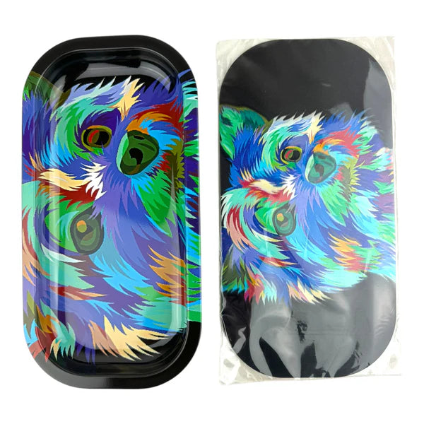 3D Small Metal Rolling Tray With With Magnetic Lid 8" X 4