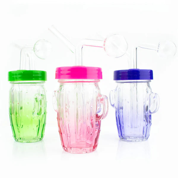 3.5" Cactus Cup Oil Burner Water Pipe (AssortedColors)