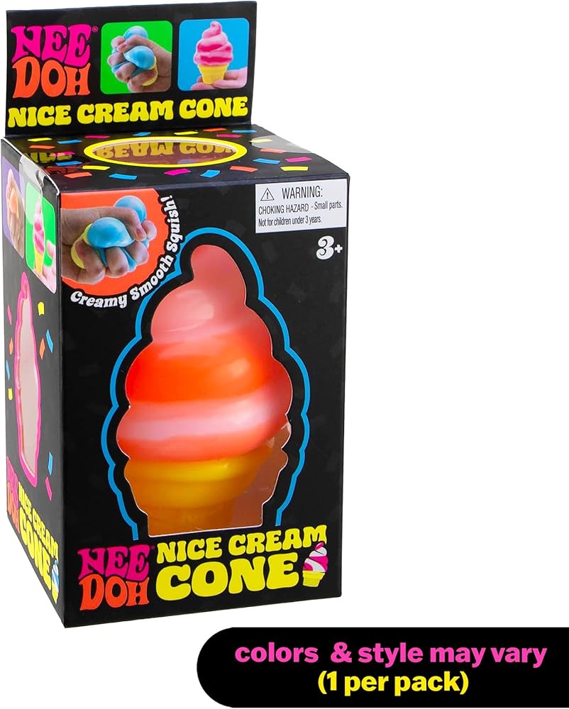 Schylling Needoh Nice Cream Cone - Sensory Squeeze Toy - Colors May Vary