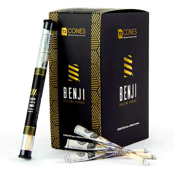BENJI $100 Bill Pre-Rolled Cone (72 Cones) (3per Tube/24 ct Display)
