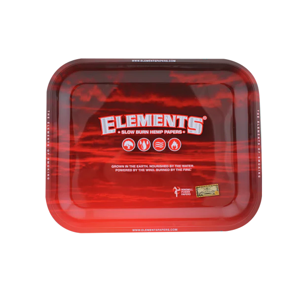 Elements Red Cloud Small Metal Rolling Tray 11" x 7"x 1