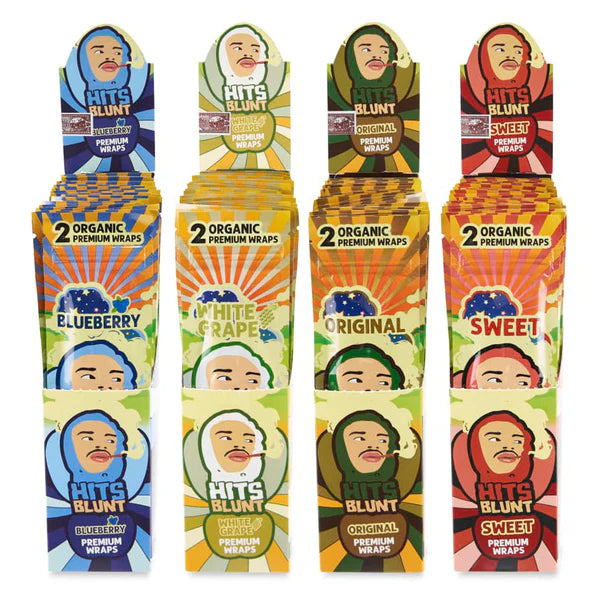 Hits Blunt Organic 2pk Premium Hemp Wraps (24ct Display)
