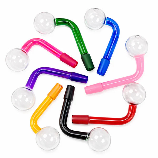 Solid Color Stem Clear Bowl 14MM GG Attachment Oil Burner (Pack Of 25)